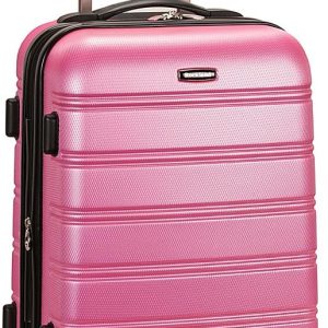 Rockland Melbourne Lightweight Expandable Hardside Spinner Wheel Luggage in Pink